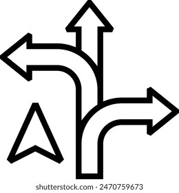 direction icon. Thin linear style design isolated on white background
