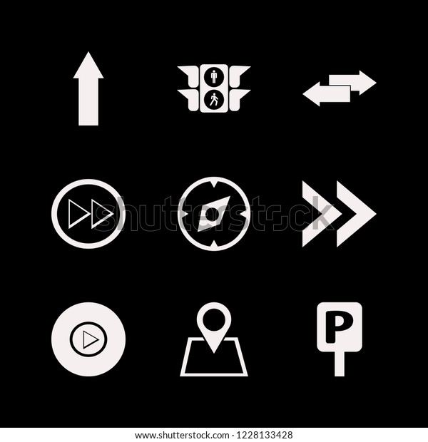 direction icon. direction vector icons set up\
arrow, location, right arrow and\
compass
