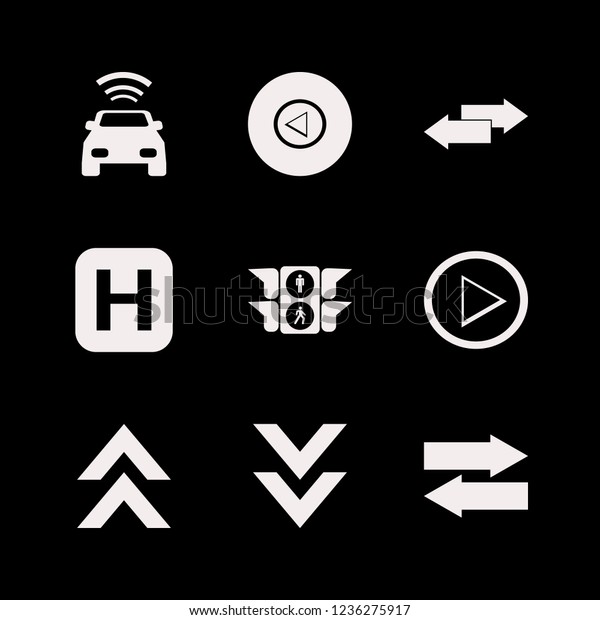direction icon. direction vector\
icons set left arrow, down arrow, hospital sign and right\
arrow
