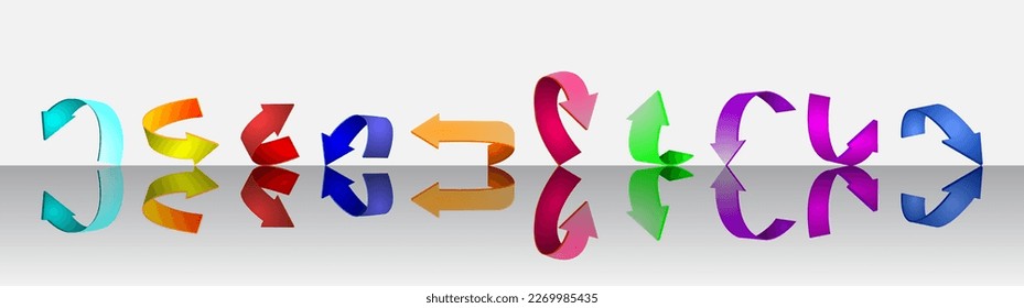 Direction icon vector illustration with gradient colored 3d design style on white background, template ready.