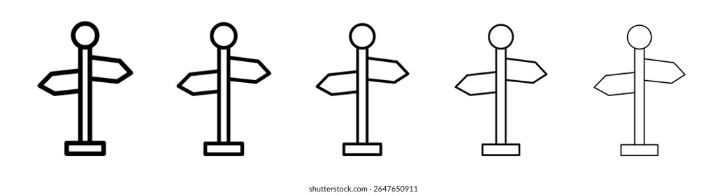 direction icon vector thin outline style sign