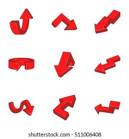 Direction icons set. Cartoon illustration of 9 direction vector icons for web