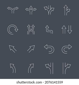 Direction icons set. Direction pack symbol vector elements for infographic web