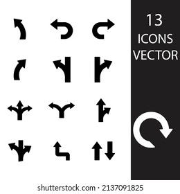 Direction icons set . Direction pack symbol vector elements for infographic web