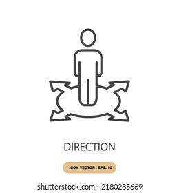 direction icons  symbol vector elements for infographic web