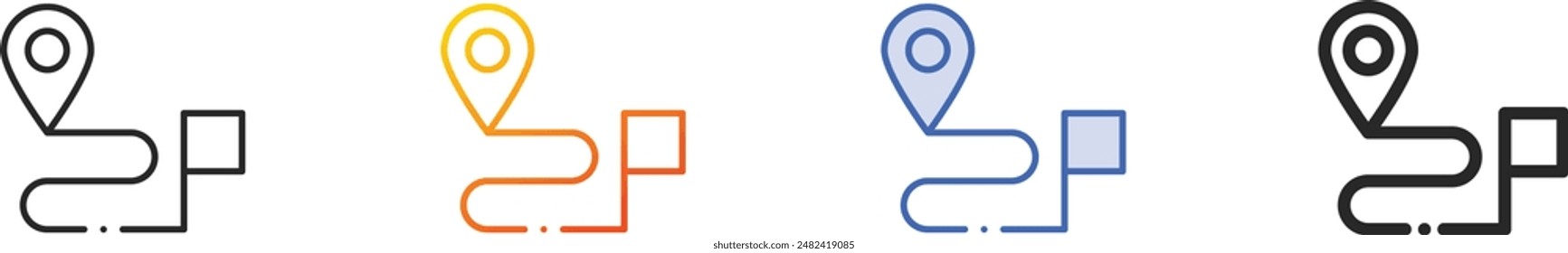 direction icon.Thin Linear, Gradient, Blue Stroke and bold Style Design Isolated On White Background