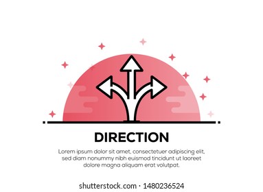 DIRECTION AND ILLUSTRATION ICON CONCEPT