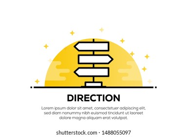 DIRECTION AND ILLUSTRATION ICON CONCEPT