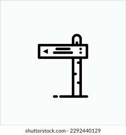 direction left signboard line icon