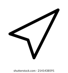 Direction line icon. Arrow of compass outline sign. Editable stroke. Vector graphics