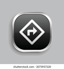 Leitliniensymbol. Glossy Button-Stil, abgerundetes Rechteck einzeln auf grauem Hintergrund. Vektorgrafik
