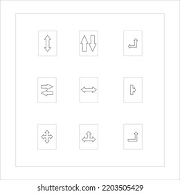 Dirección, icono de línea plantilla de diseño vectorial e ilustración con trazo editable
