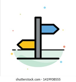 Direction, Logistic, Board, Sign Abstract Flat Color Icon Template