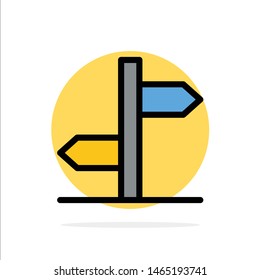 Direction, Logistic, Board, Sign Abstract Circle Background Flat color Icon. Vector Icon Template background