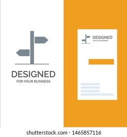 Direction, Logistic, Board, Sign Grey Logo Design and Business Card Template. Vector Icon Template background