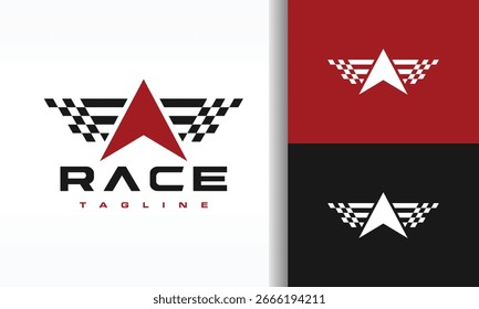 Logotipo de Direção com Asas Xadrez