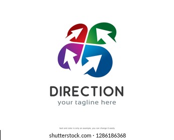 Direction Logo Template Design Vector, Emblem, Concept Design, Creative Symbol, Icon