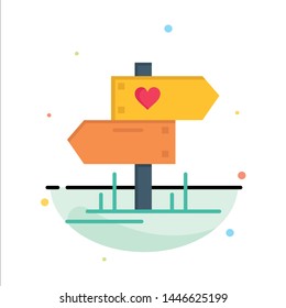 Direction, Love, Heart, Wedding Business Logo Template. Flat Color