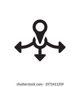 Direction Map Pin Icon Sign Symbol