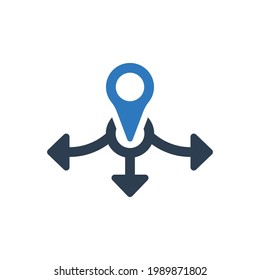 Symbol für das Symbol für das Symbol für die Richtungskarte