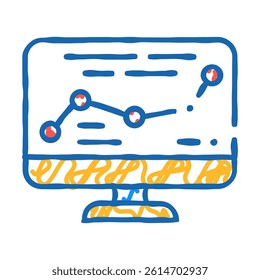direction map railway doodle icon sketch vector. direction map railway sign. isolated symbol illustration