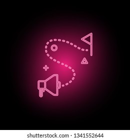 Direction, marketing, pathneon icon can be used to illustrate topics about SEO optimization, data analytics, website performace - Vector