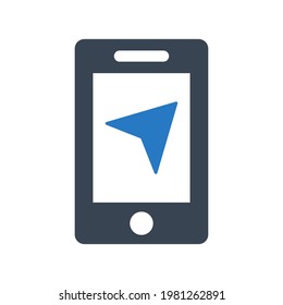 Direction mobile icon.arrow,phone (vector illustration)