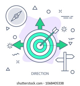 Direction Modern flat color line vector icon