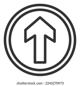 Direction of movement, up arrow - icon, illustration on white background, outline style