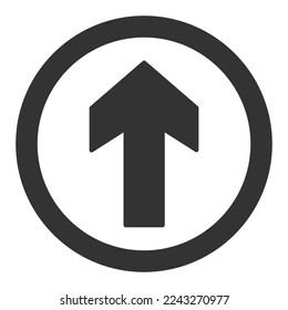 Dirección de movimiento, flecha hacia arriba - icono, ilustración sobre fondo blanco, estilo de glifo