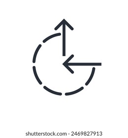 Direction and movement. Easy access. Vector linear icon isolated on white background.