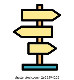 Icono de navegación de dirección. Dirección de contorno Navegar por el Vector Icono de color plano aislado