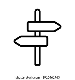 Direction, Navigation, Route, Post Sign Icon Vector Image. Can Also Be Used For Web Marketing. Suitable For Use On Web Apps, Mobile Apps And Print Media.