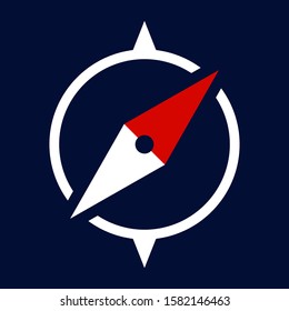 Dirección, navegación, guía de viaje elemento de diseño del logotipo. Rosa del viento, ilustración de brújula. Equipo náutico, guía de exploración. Aventura mundial usando el mapa.Fondo vectorial.