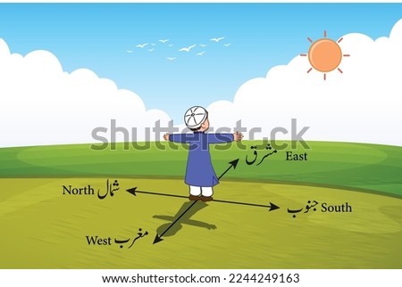 Direction of north west east vector 