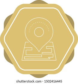 Direction on maps vector line icon