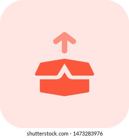 Up direction in open box opening instruction