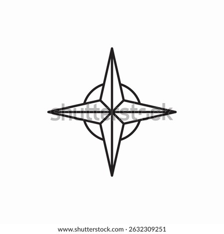 direction orientation compass rose cardinal points icon sign vector