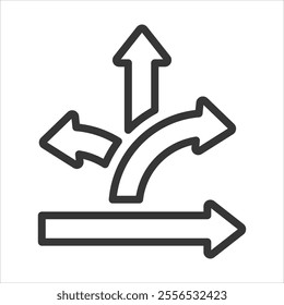 Direction Outline Icon Vector Illustration