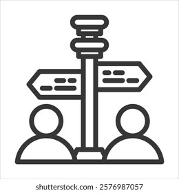 Direction Outline Icon Vector Illustration