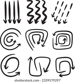 Direction outline speed doodle draw