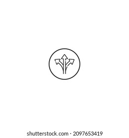 direction outline style icon in circle