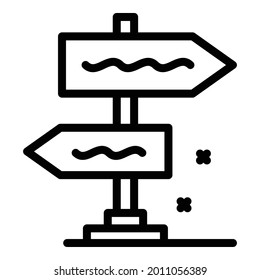 Icono del pilar de dirección. Icono del vector del pilar de dirección de contorno para el diseño web aislado en fondo blanco