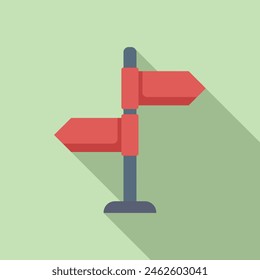 Direction pillar shop icon flat vector. Geo road map. Store locator