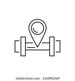 Direction pin dumbbell icon. Simple line, outline vector of navigation icons for ui and ux, website or mobile application