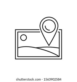 Direction pin gallery icon. Simple line, outline vector of navigation icons for ui and ux, website or mobile application