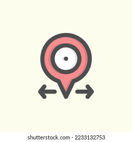  direction pin icon, isolated navigations colored outline icon in light blue background, perfect for website, blog, logo, graphic design, social media, UI, mobile app