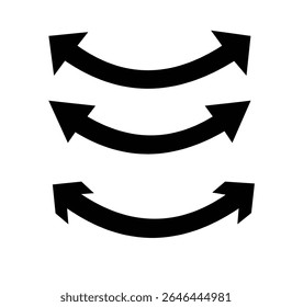 Ponteiros de direção. Conjunto de azul mão desenhado vetor Rabiscos e rabiscos. Diferente seta preta ícone vetor conjunto. ondulado curvo ícone de seta longa ilustração vetor.