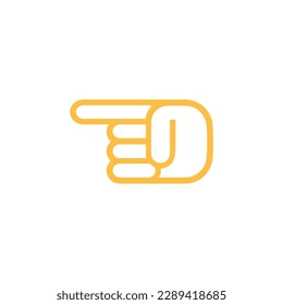 direction pointing hand pattern geometric logo hand icon