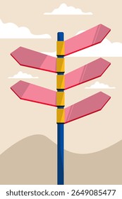 Direction pole sign vector illustration